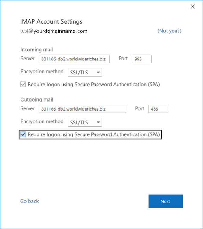 Outlook Setup for SSL